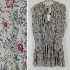 Wilfred Poet Floral Ruffle Chiffon Dress